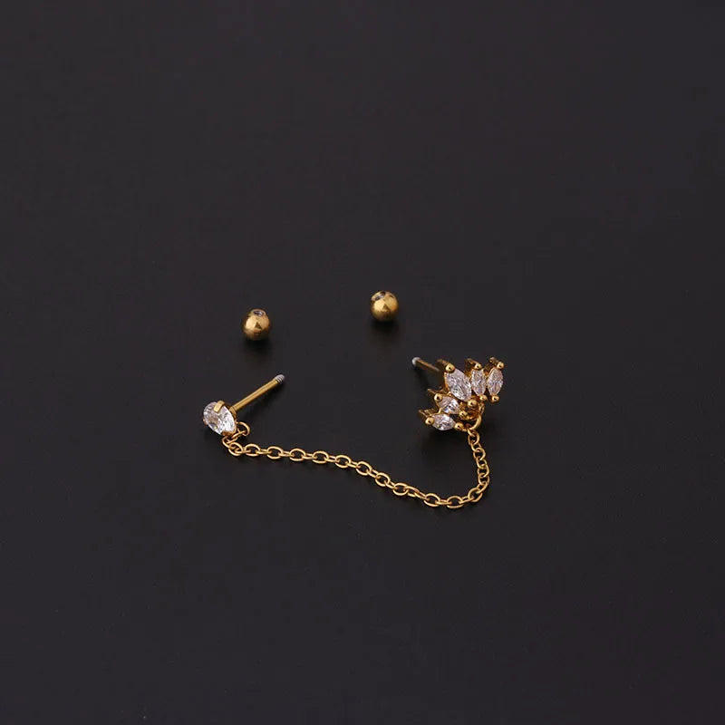 Draped Ear Bone Stud ~ Earring
